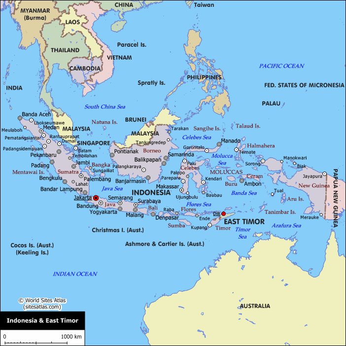 Timor Oriental carte oceanie